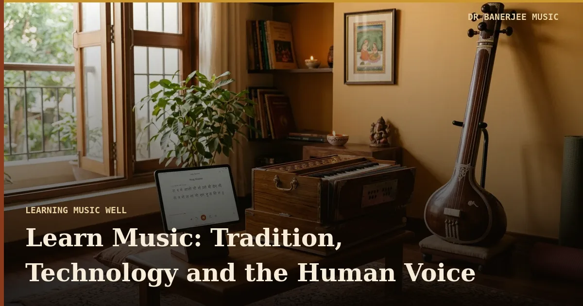 Learn Music — title card with the subtitle “Tradition, Technology and the Human Voice”